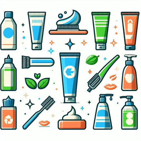 Hair care icons set. Cartoon illustration of hair care vector icons for web designのイラスト素材