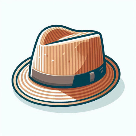 Stylized vector illustration of a hat on a white background.のイラスト素材