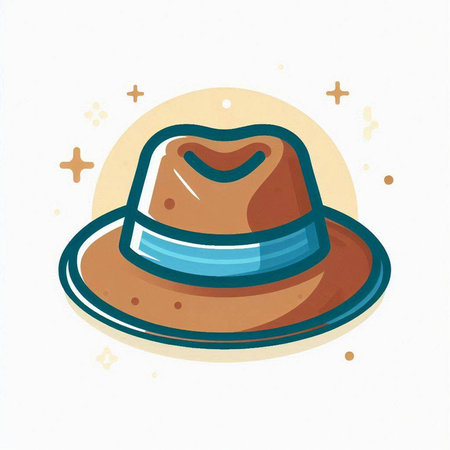 Vector illustration of a cowboy hat on a white background with stars.のイラスト素材