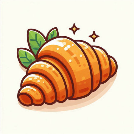 Croissant. Vector illustration of a fresh croissant.のイラスト素材