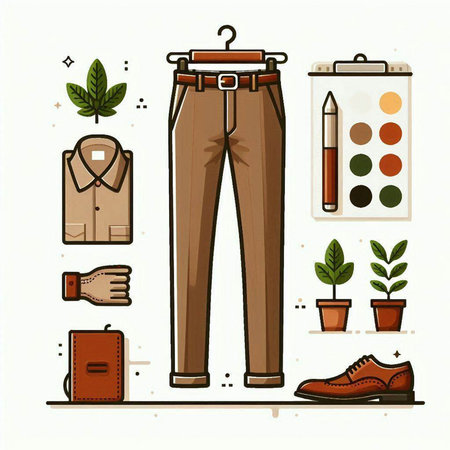 Vector illustration of a set of men's clothes, accessories and accessories.のイラスト素材