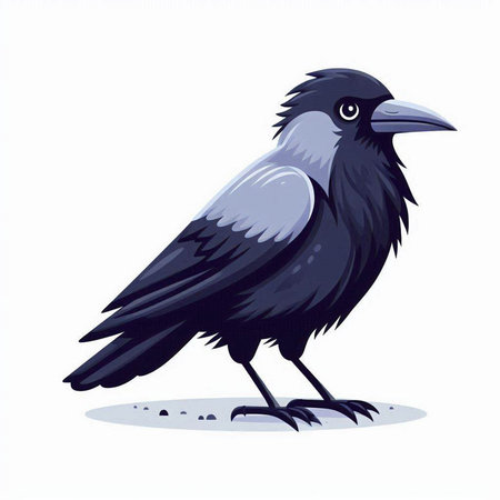 Crow on a white background. Vector illustration of a crow.のイラスト素材