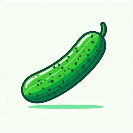 Cucumber icon isolated on white background. Cucumber vector illustration.のイラスト素材