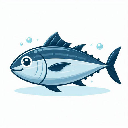 Illustration of a tuna fish isolated on a white background - vectorのイラスト素材