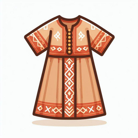 Ukrainian national costume isolated on white background. Vector illustration.のイラスト素材