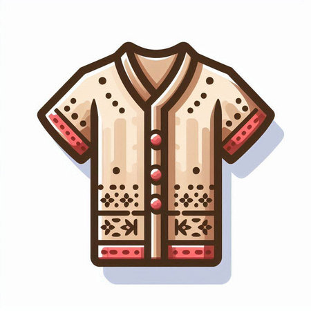 Polish folk costume. Isolated on white background. Vector illustration.のイラスト素材