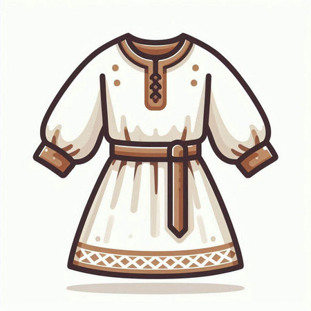 Ukrainian folk costume. Traditional national costume. Vector illustration.のイラスト素材