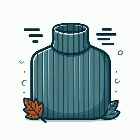 Vector illustration of a bottle with an autumn leaf on a white backgroundのイラスト素材