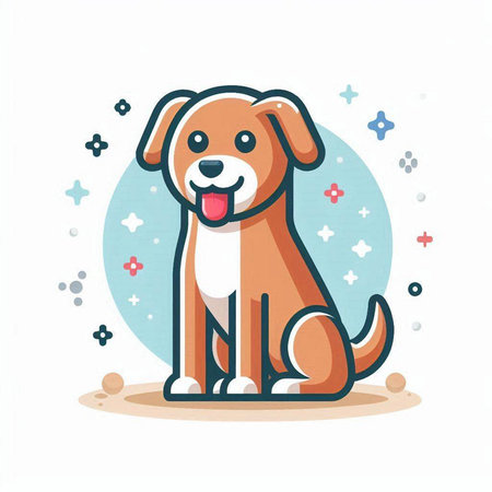Cute cartoon dog in flat style. Vector illustration for your designのイラスト素材