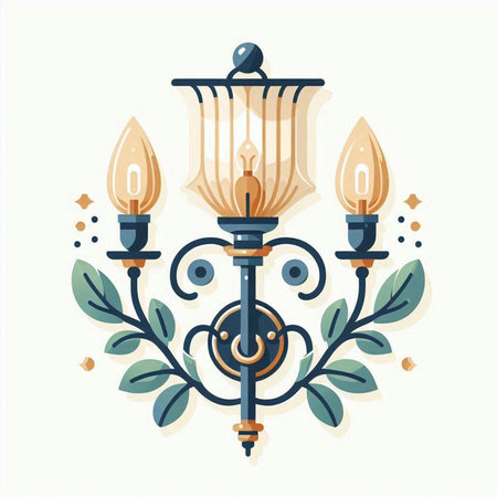 Lantern in the style of baroque. Vector illustrationのイラスト素材