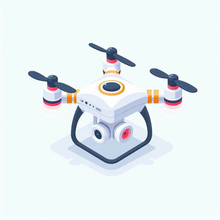Drone with camera isometric vector illustration. 3D isometric illustration.のイラスト素材