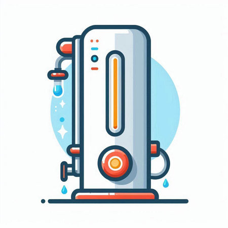 Water boiler icon. Flat illustration of water boiler vector icon for web designのイラスト素材