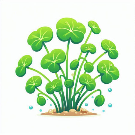 Green sprouts isolated on white background. Vector illustration. Eps 10.のイラスト素材