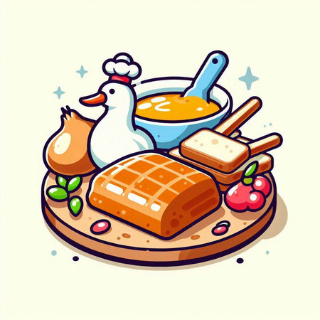 Illustration of food for Christmas and New Year. Vector illustration.のイラスト素材