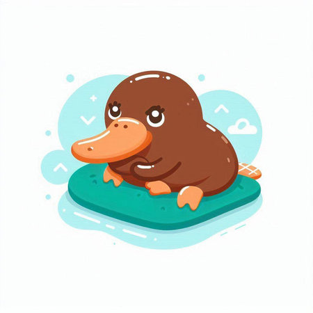 Cute cartoon duck in swimming pool. Vector illustration on white background.のイラスト素材