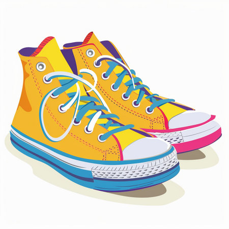 Colorful sneakers isolated on white background. Vector illustration. Eps 10.のイラスト素材