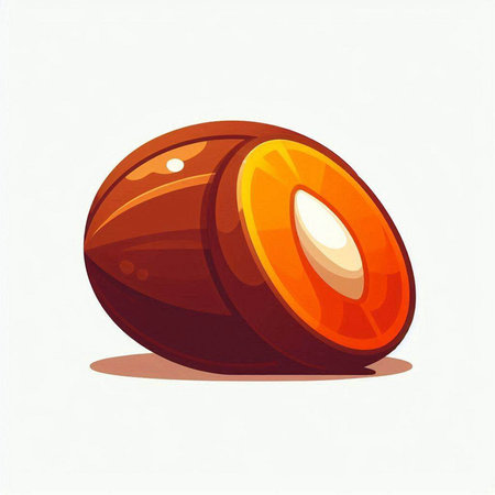 Sapodilla fruits with leaves on white background. Vector illustration.のイラスト素材