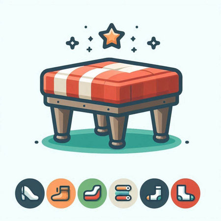 Furniture in flat style. Furniture for children. Vector illustrationのイラスト素材