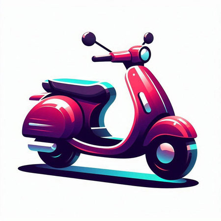 Vintage scooter on white background. Vector illustration. Eps 10のイラスト素材