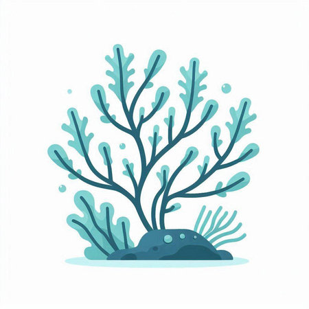 Coral on a white background. Vector illustration in flat style.のイラスト素材