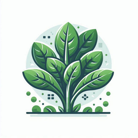 Ecology logo template. Green leaves on white background. Vector illustration.のイラスト素材