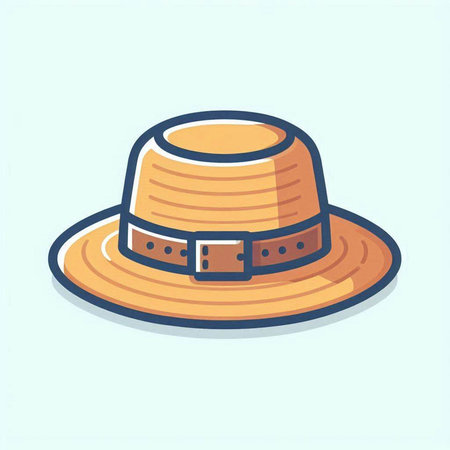 Vector illustration of a hat on a light background. Cartoon style.のイラスト素材