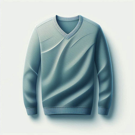 Men's sweater isolated on a white background. 3d rendering.のイラスト素材
