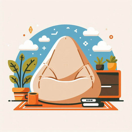 Vector illustration of comfortable armchair in living room. Flat style.のイラスト素材