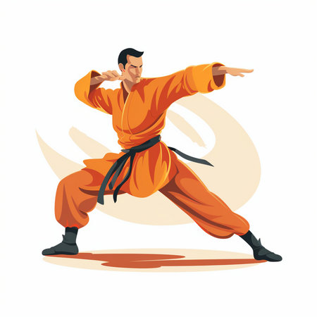 Taekwondo. Isolated on white background. Vector illustration.のイラスト素材