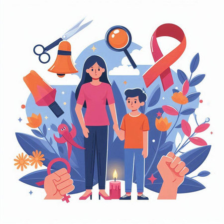 Mothers day greeting card with mother and son. Vector illustration.のイラスト素材