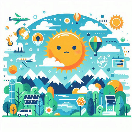 Vector illustration of the planet earth in the flat style. Flat design.のイラスト素材