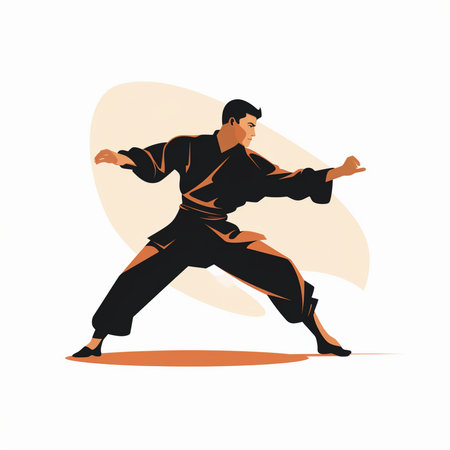 Taekwondo, karateial arts. Vector illustrationのイラスト素材