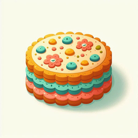 Colorful cake isolated on white background. Vector illustration. Eps 10のイラスト素材