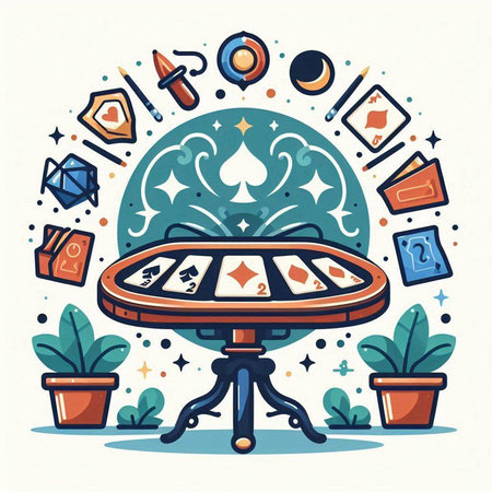 Casino, gambling and entertainment concept. Hand drawn vector illustration.のイラスト素材