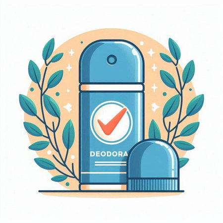 Vector illustration of a deodorant in a flat style on a white background.のイラスト素材