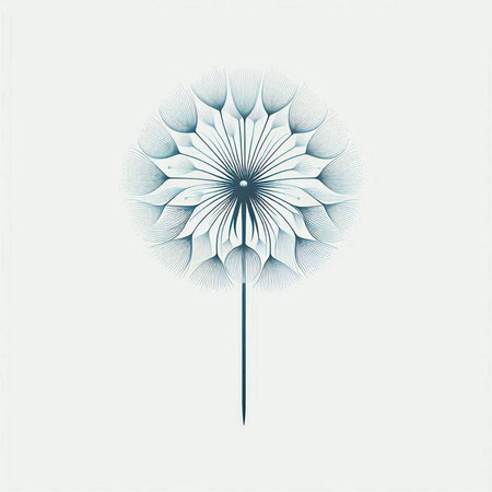 Abstract dandelion flower on a white background. Vector illustration.のイラスト素材