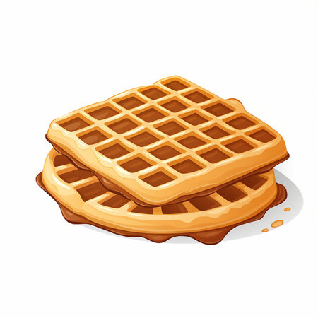 Vector illustration of a stack of waffles isolated on white background.のイラスト素材