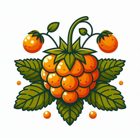 Raspberry. Vector illustration. Isolated on a white background.のイラスト素材