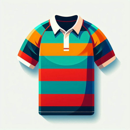 Colorful polo shirt isolated on white background. Vector illustration.のイラスト素材