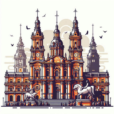 Szczecin cityscape, Poland, Europe. Vector illustration.のイラスト素材