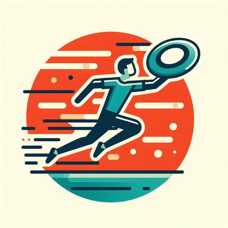 Running man with a magnifying glass. Vector illustration in retro styleのイラスト素材