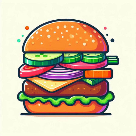 Hamburger vector illustration. Fast food icon. Hamburger icon.のイラスト素材