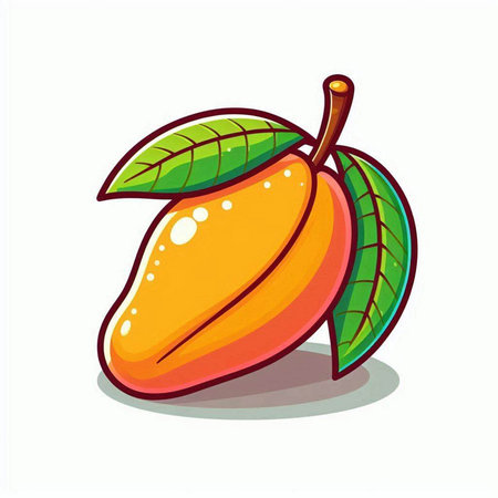 Mango fruit vector illustration. Mango fruit isolated on white background.のイラスト素材