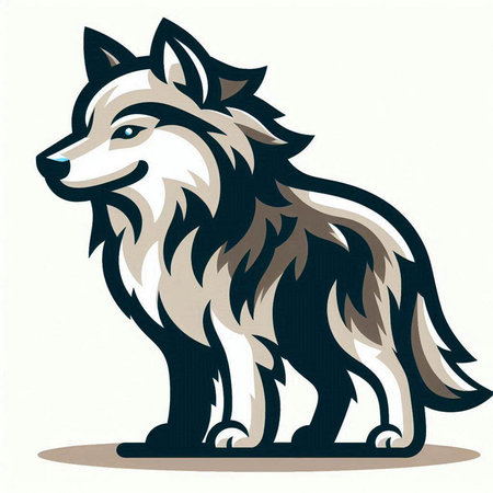 Illustration of a wolf on a white background. Vector illustration.のイラスト素材