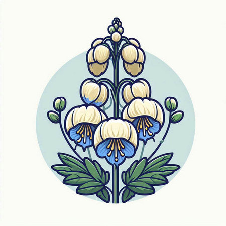 Vector illustration of a bouquet of bluebells on a white backgroundのイラスト素材