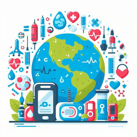 Vector illustration of World Health Day. Concept of World Health Day.のイラスト素材