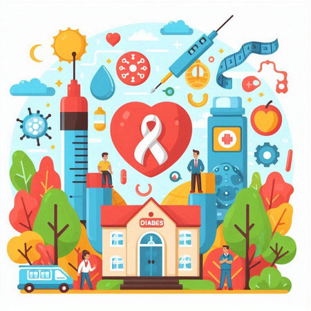 Vector illustration of World Aids Day concept in flat design style.のイラスト素材