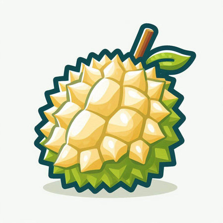 Illustration of Durian fruit on white background. Vector illustration.のイラスト素材