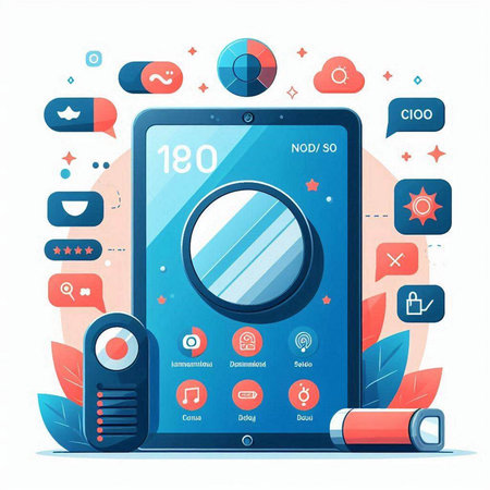 Remote control of the phone. Modern flat design. Vector illustration.のイラスト素材