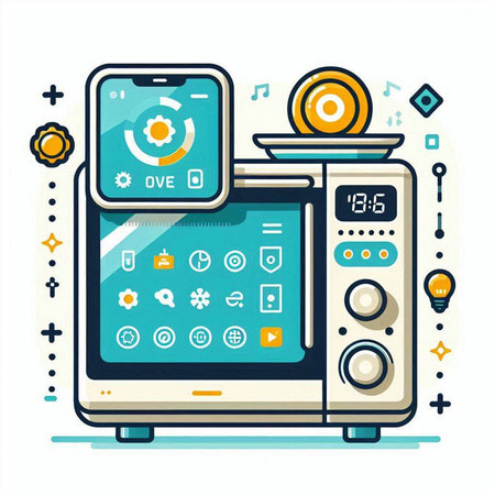 Modern flat design vector illustration concept of smart home appliances. Smart home appliances.のイラスト素材